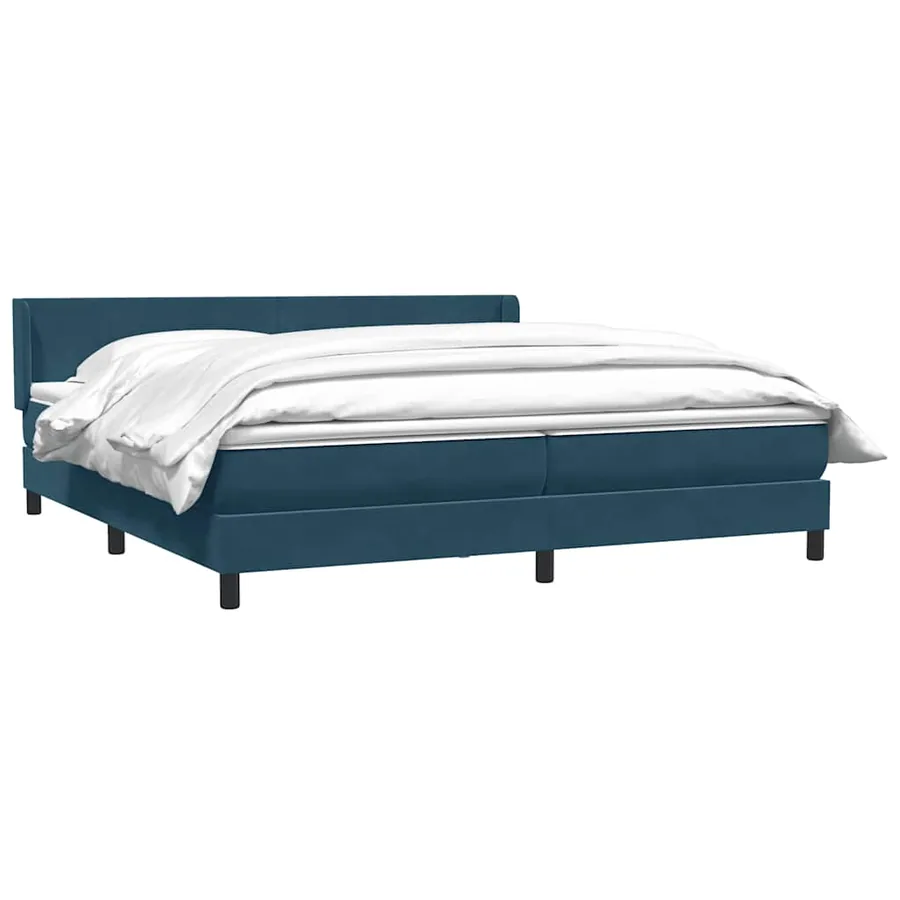 Sommier à lattes de lit et matelas bleu foncé 180x220cm velours - 3