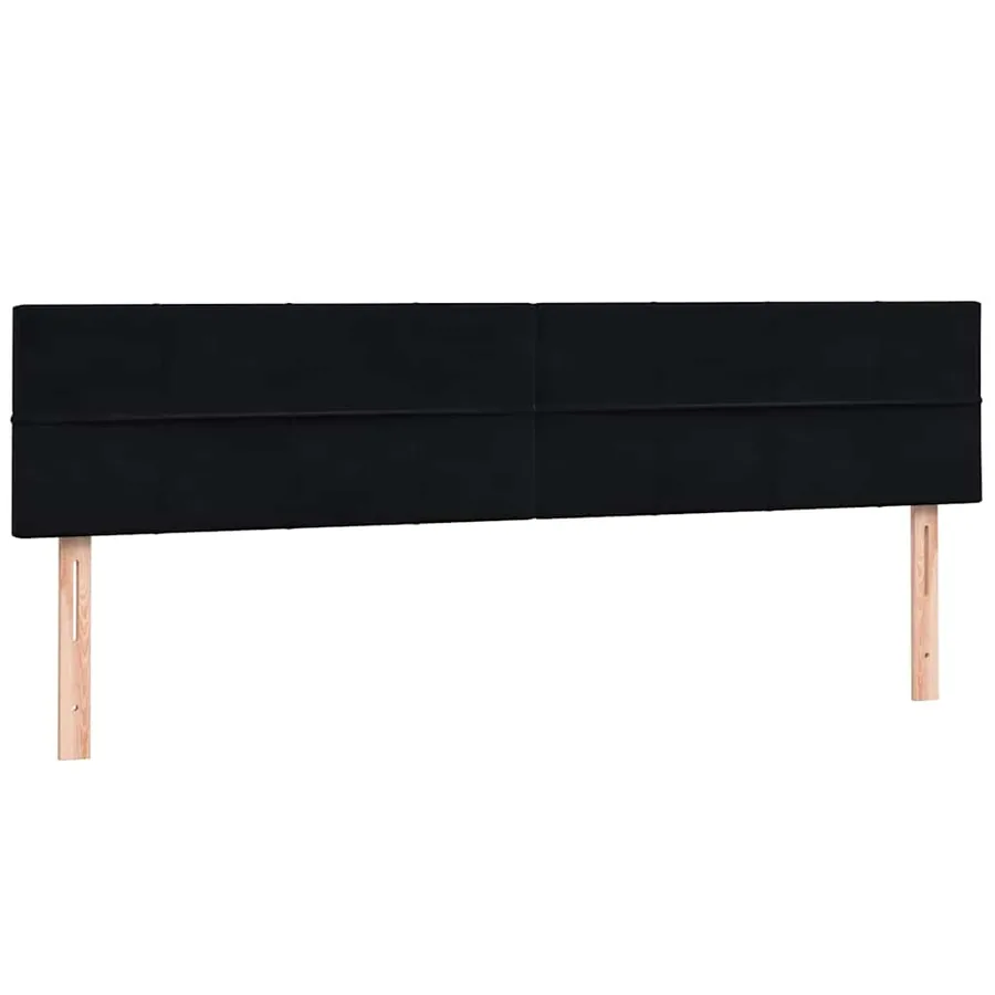Sommier à lattes de lit avec matelas noir 180x220 cm velours - 7