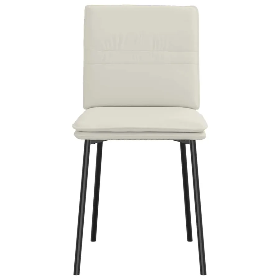 Chaises à manger lot de 2 Crème Velours - 4