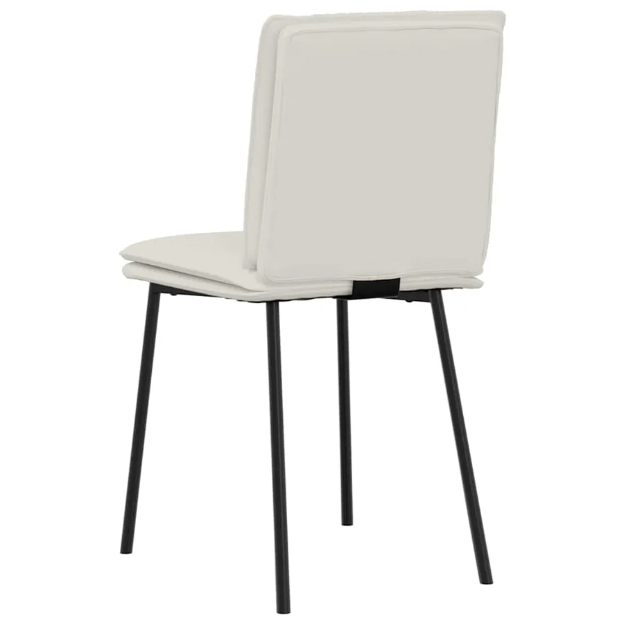 Chaises à manger lot de 2 Crème Velours - 6