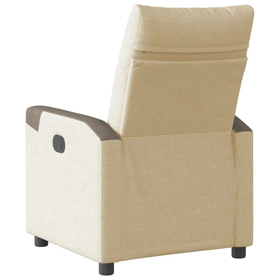 Fauteuil inclinable électrique Crème Tissu - 7