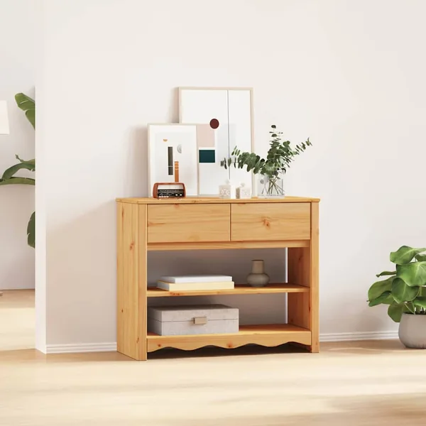 Table console avec tiroir Drammen Chêne 89,5 x 37 x 73 cm