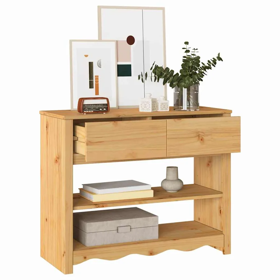 Table console avec tiroir Drammen Chêne 89,5 x 37 x 73 cm - 3