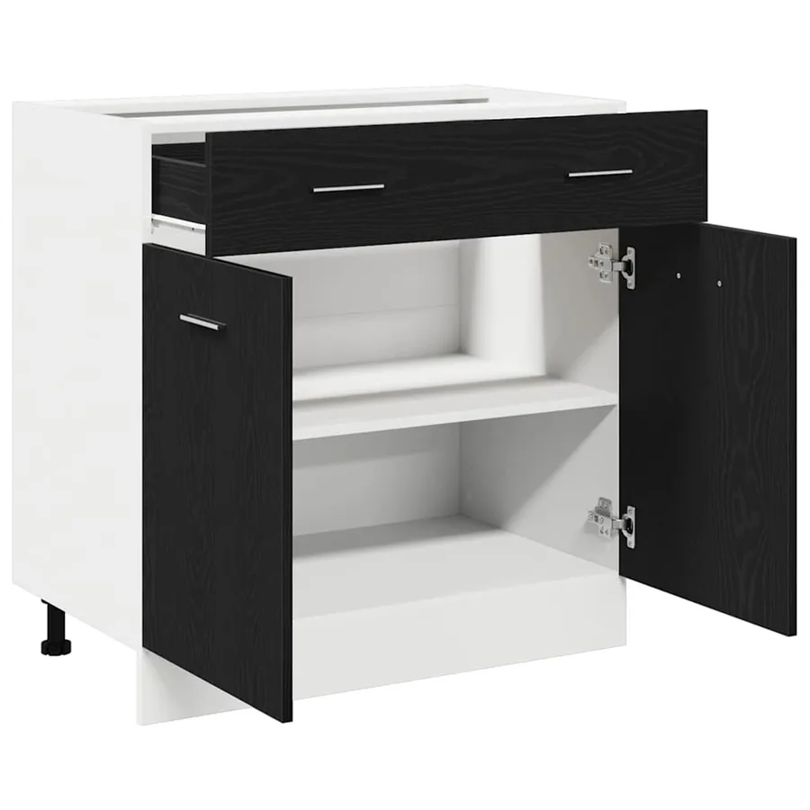 Armoire suspendue avec tiroir Chêne noir 80 x 31 x 81,5 cm - 5