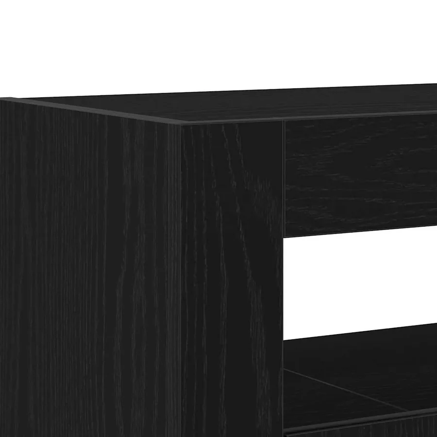 Buffet Chêne noir 116 x 30 x 75 cm Bois d'ingénierie - 10