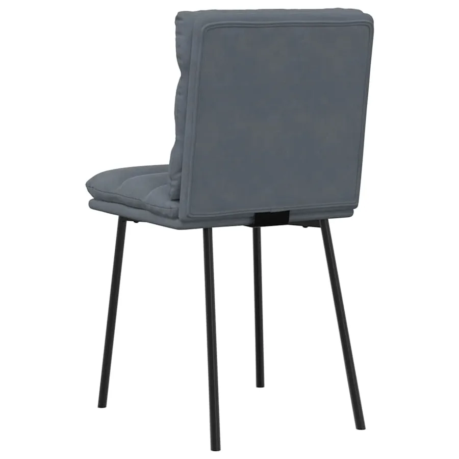 Chaises à manger lot de 4 Gris foncé Velours - 6
