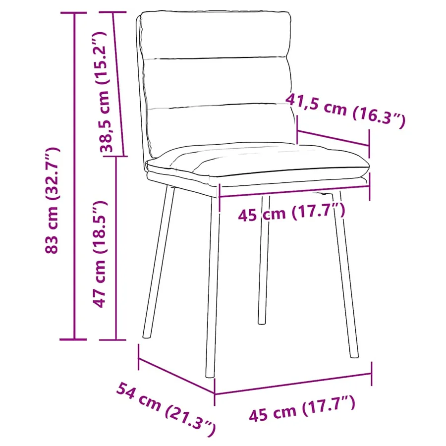 Chaises à manger lot de 4 Gris foncé Velours - 9