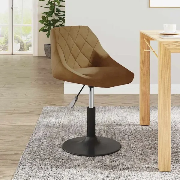 Chaise de salle à manger Marron Velours