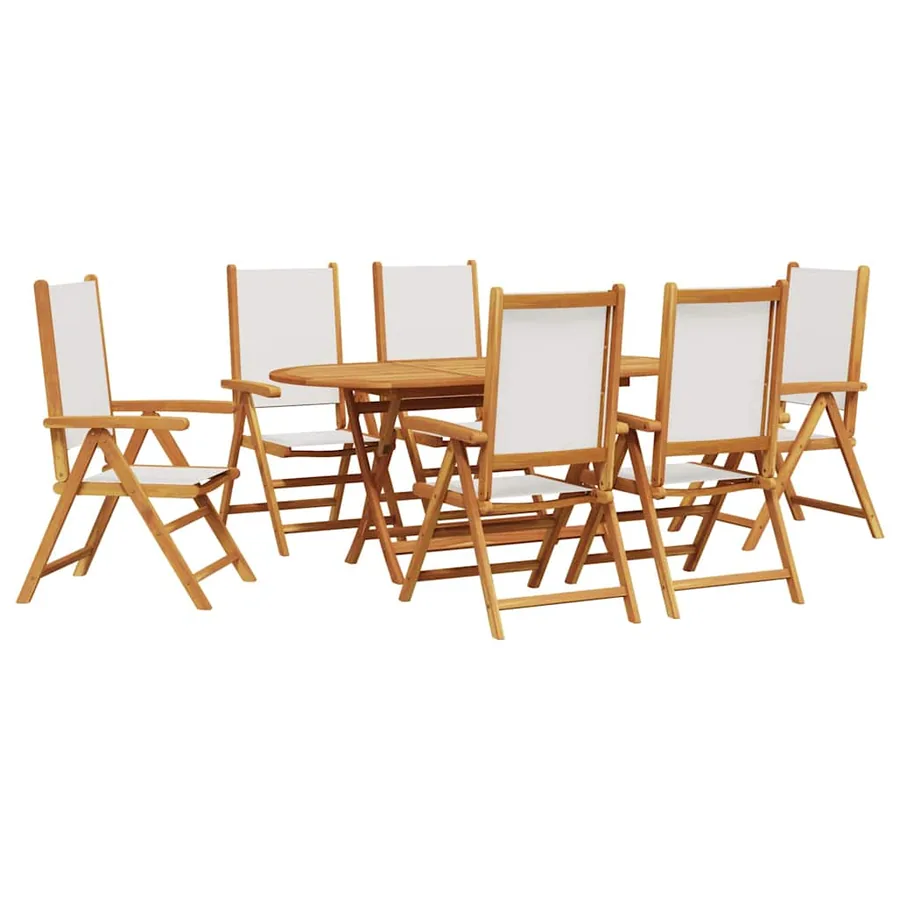 Ensemble de salle à manger pour jardin 7 pcs Blanc crème - 2