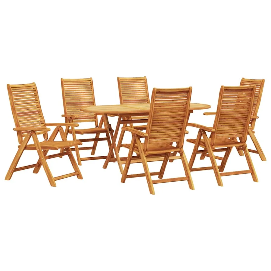 Ensemble de salle à manger pour jardin 7 pcs Marron - 2