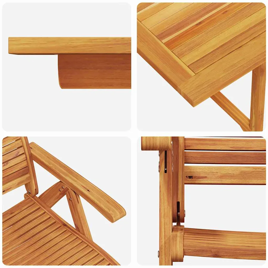 Ensemble de salle à manger pour jardin 7 pcs Marron - 11