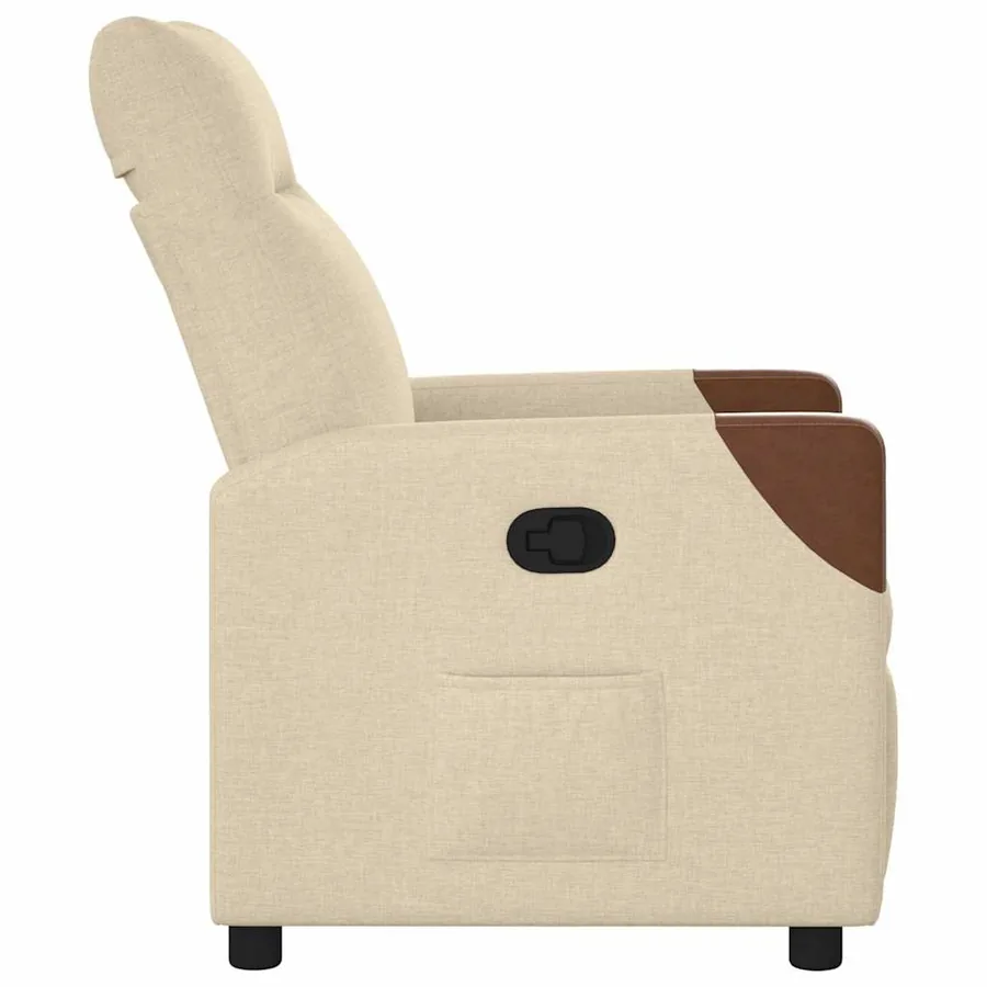 Fauteuil inclinable Crème Tissu - 4