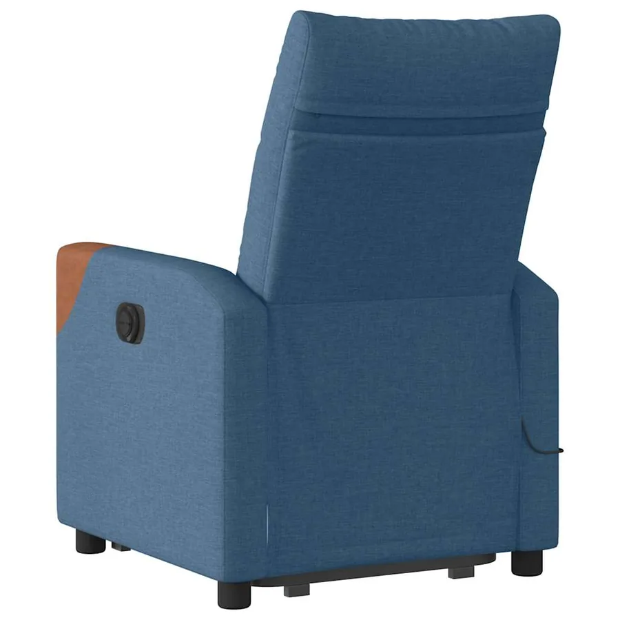 Fauteuil inclinable de massage électrique bleu tissu - 7
