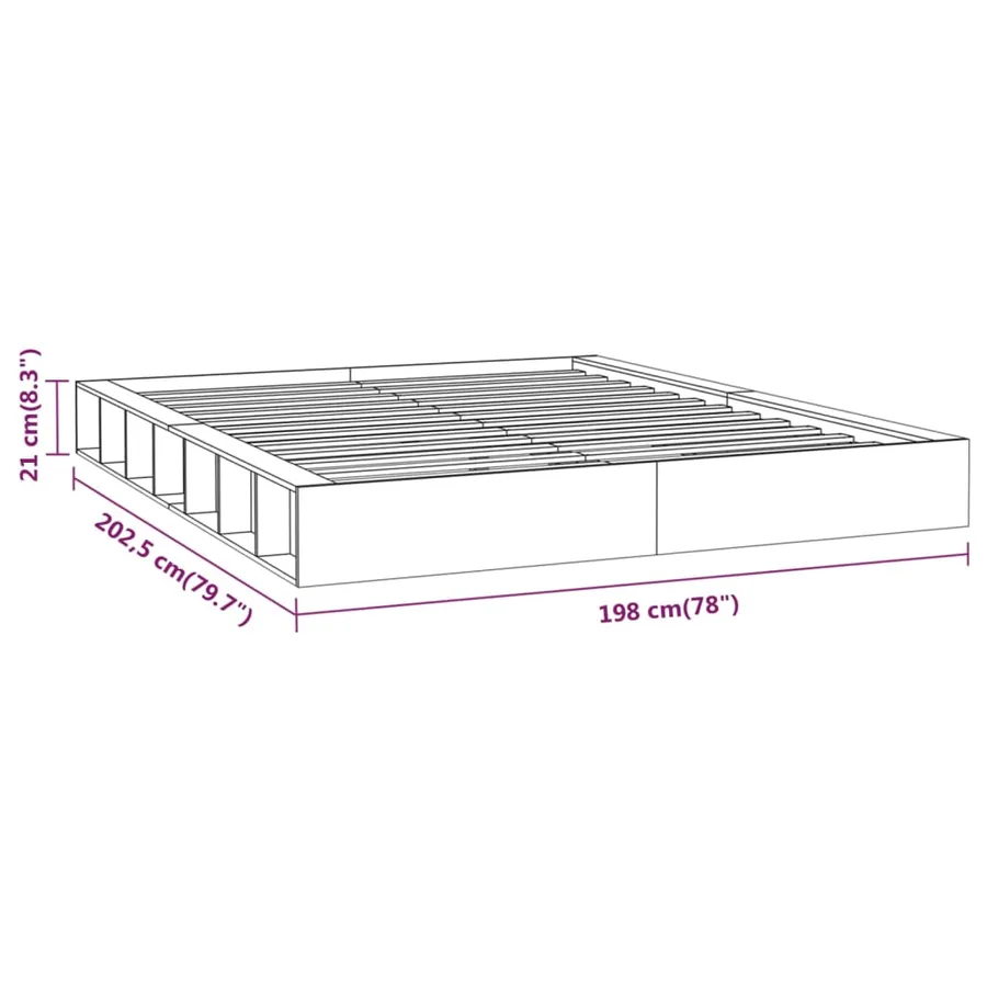 Cadre de lit sans matelas 180x200 cm bois massif - 8