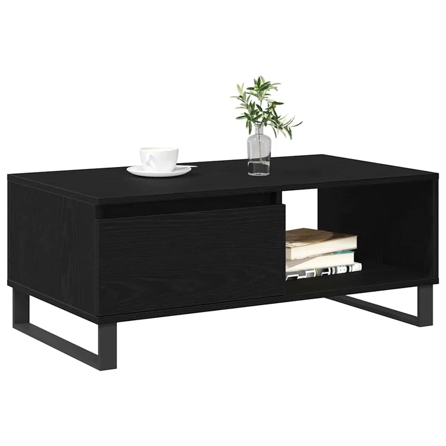 Table basse Chêne noir 90 x 50 x 36,5 cm Bois d'ingénierie - 3