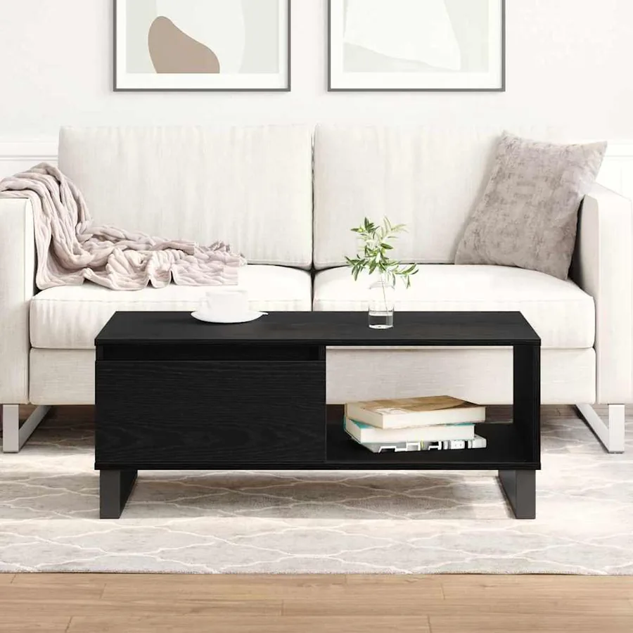 Table basse Chêne noir 90 x 50 x 36,5 cm Bois d'ingénierie - 4