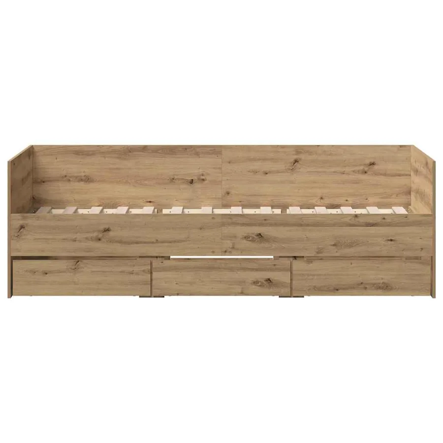 Lit d'appoint Chêne artisanal 90 x 200 cm Bois d'ingénierie - 4