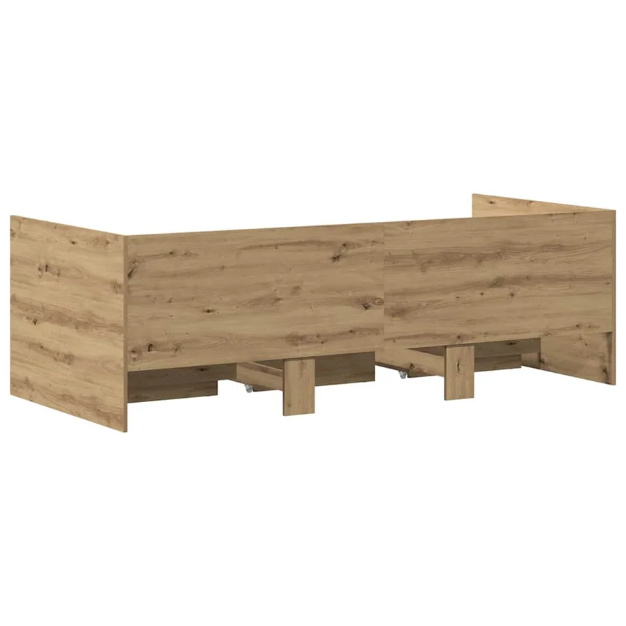 Lit d'appoint Chêne artisanal 90 x 200 cm Bois d'ingénierie - 6