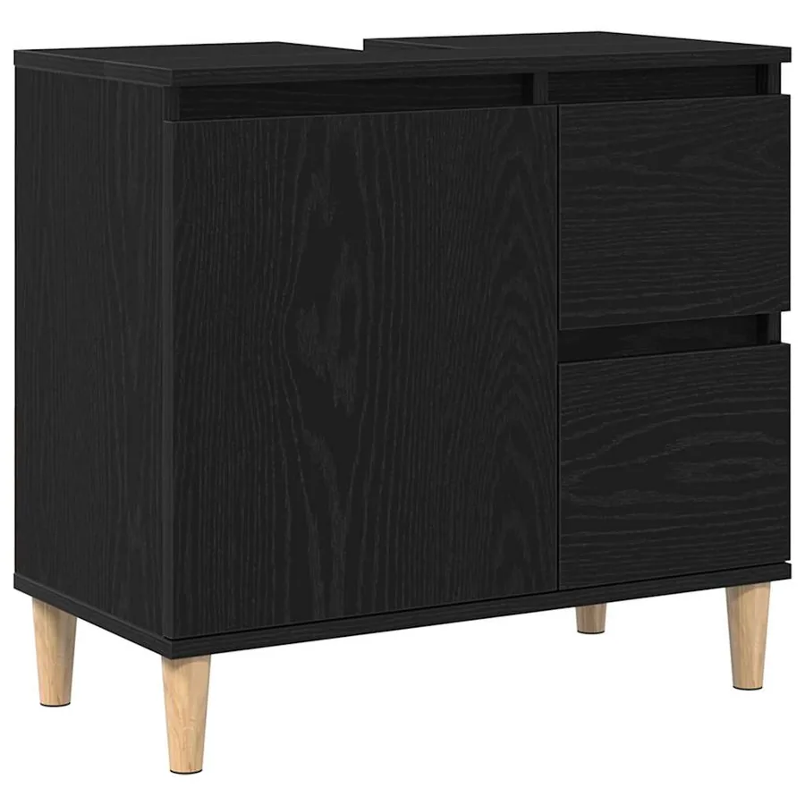 Cabinet de salle de bain avec tiroir Chêne noir 65 x 33 x 60 cm - 2