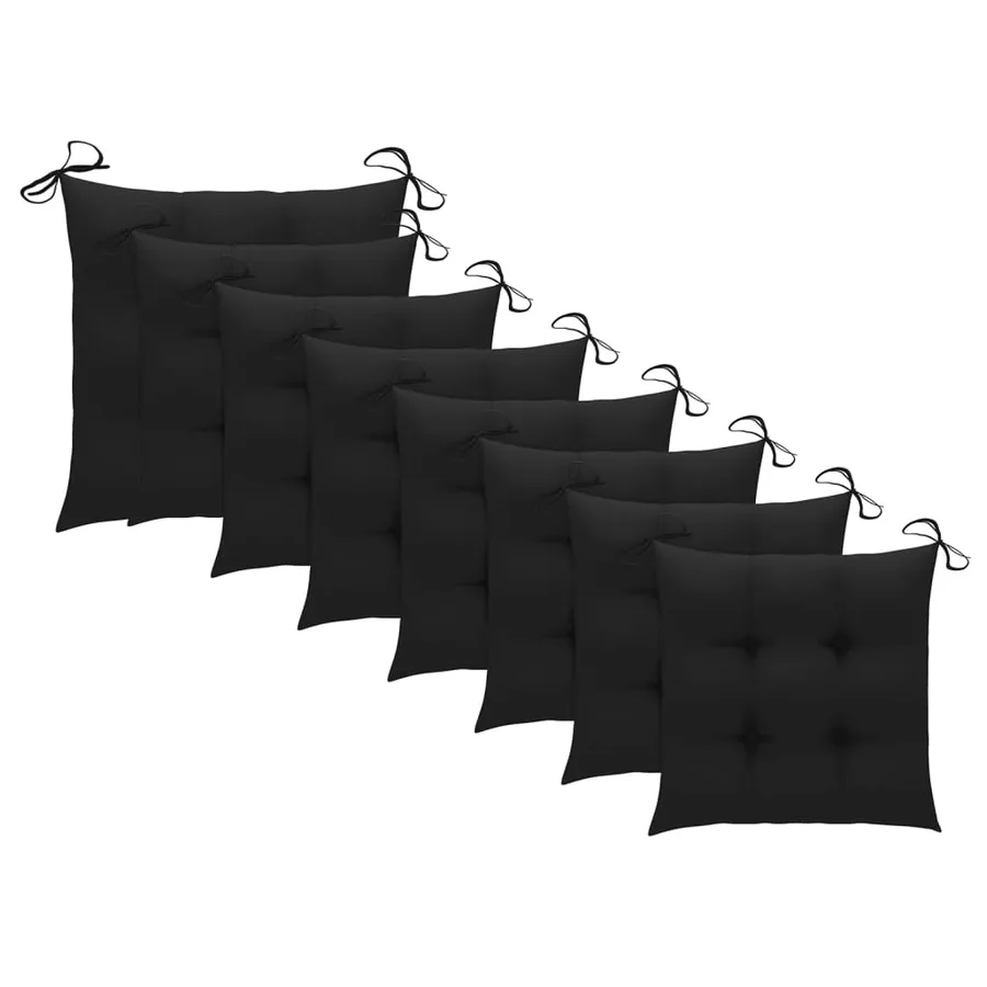 Chaises pliables de jardin avec coussins lot de 8 Teck solide - 7