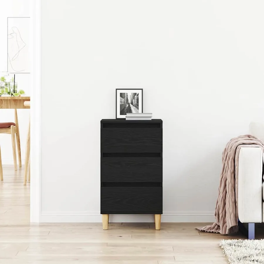 Cabinet de chevet Chêne noir 40 x 35 x 70 cm Bois d'ingénierie - 4