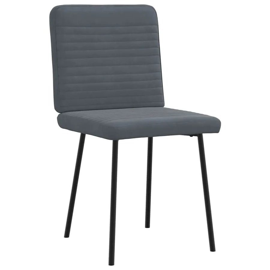 Chaises à manger lot de 2 Gris foncé Velours - 3