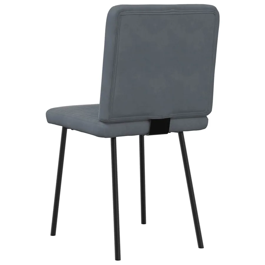 Chaises à manger lot de 2 Gris foncé Velours - 6