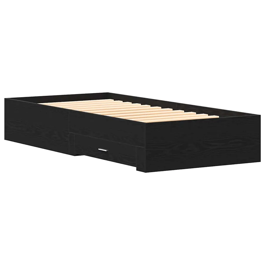 Cadre de lit Chêne noir 90 x 200 cm Bois d'ingénierie - 7