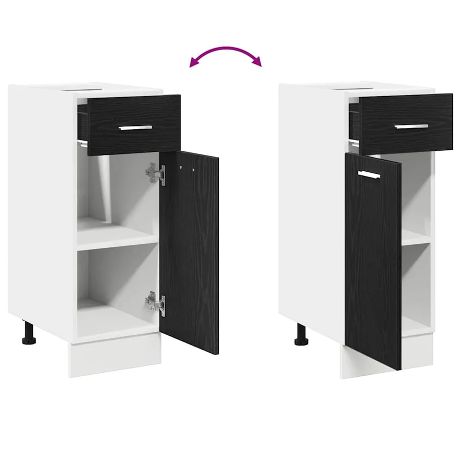 Armoire suspendue avec tiroir Chêne noir 30 x 46 x 81,5 cm - 12