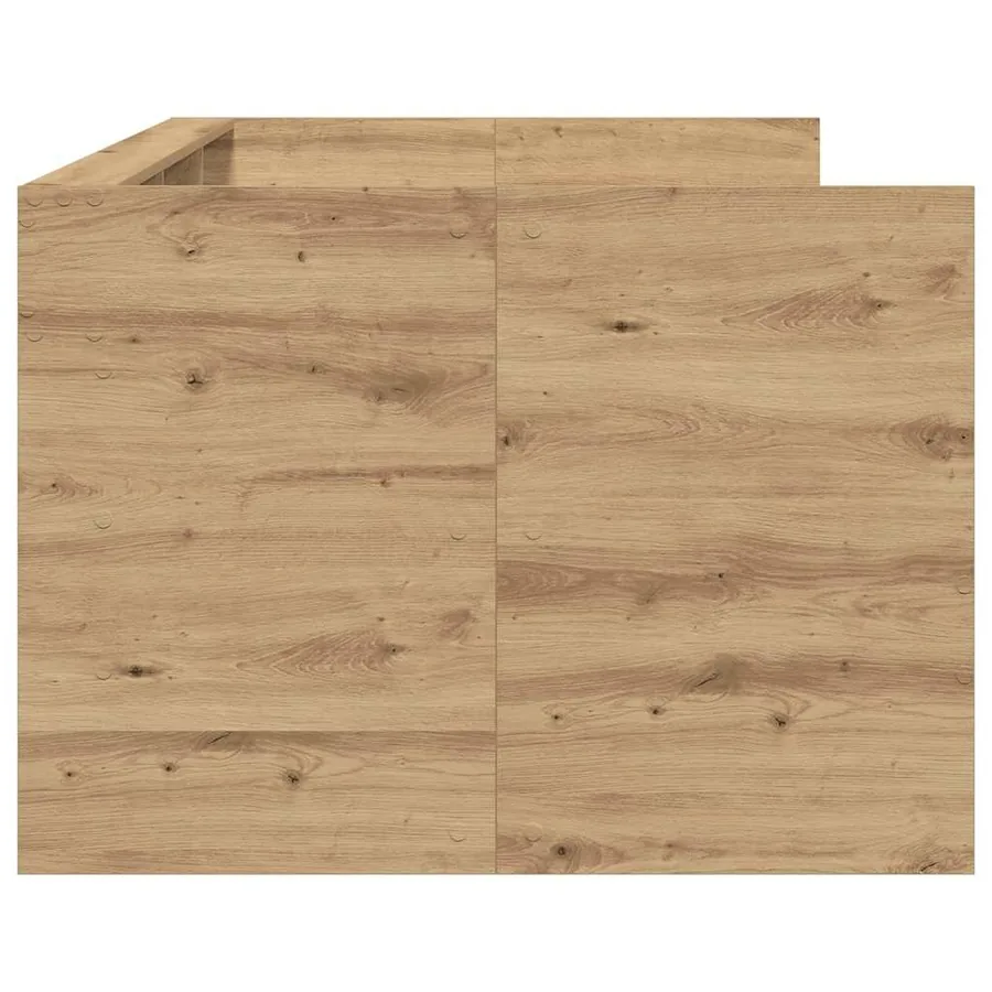 Lit d'appoint Chêne artisanal 90 x 190 cm Bois d'ingénierie - 5