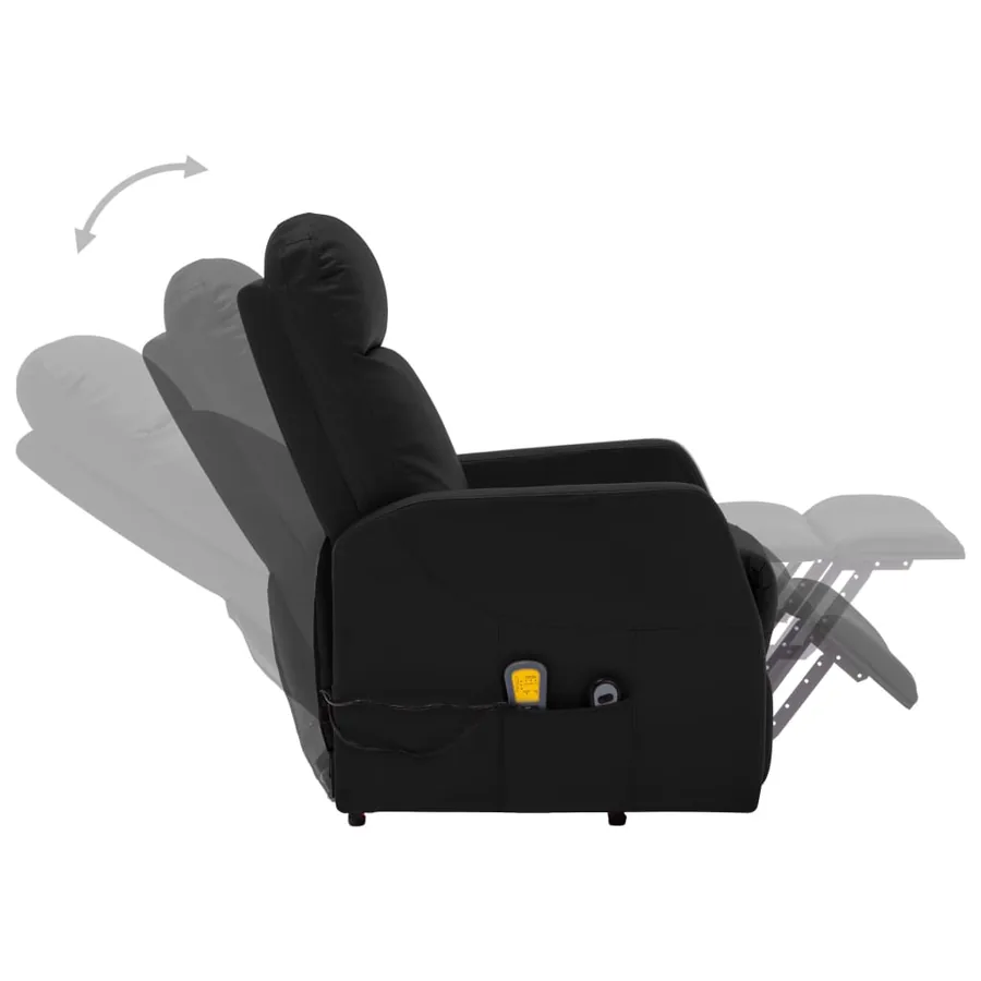 Fauteuil de massage Noir Similicuir - 4