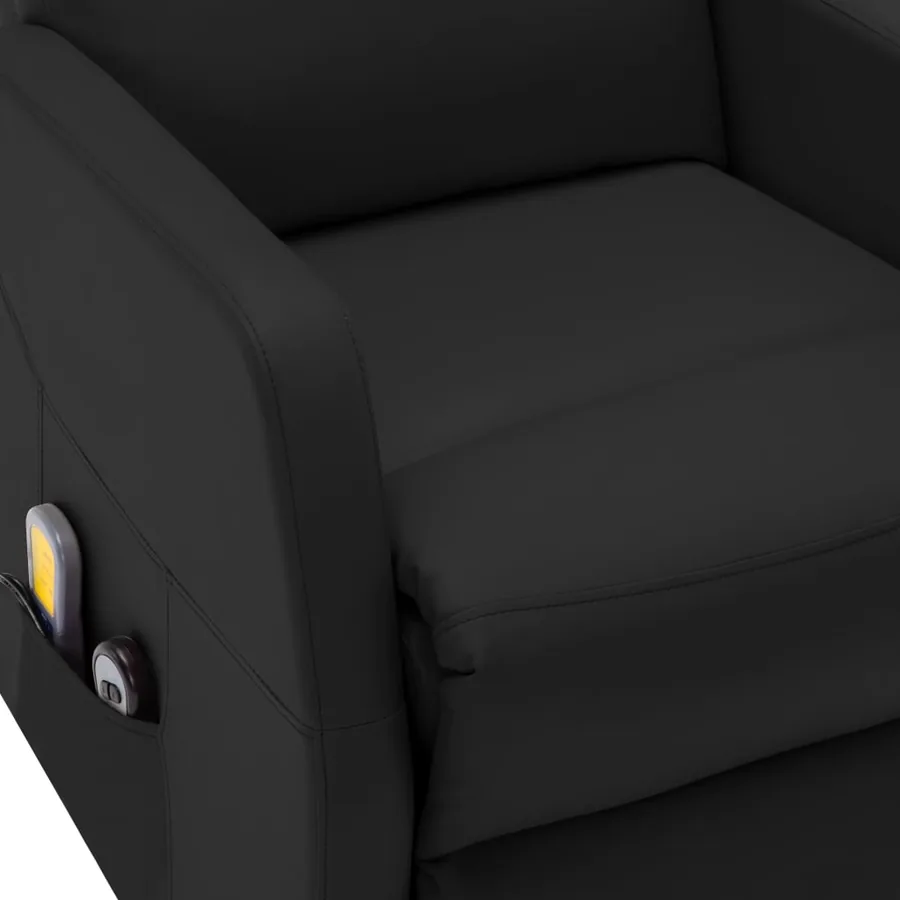 Fauteuil de massage Noir Similicuir - 6