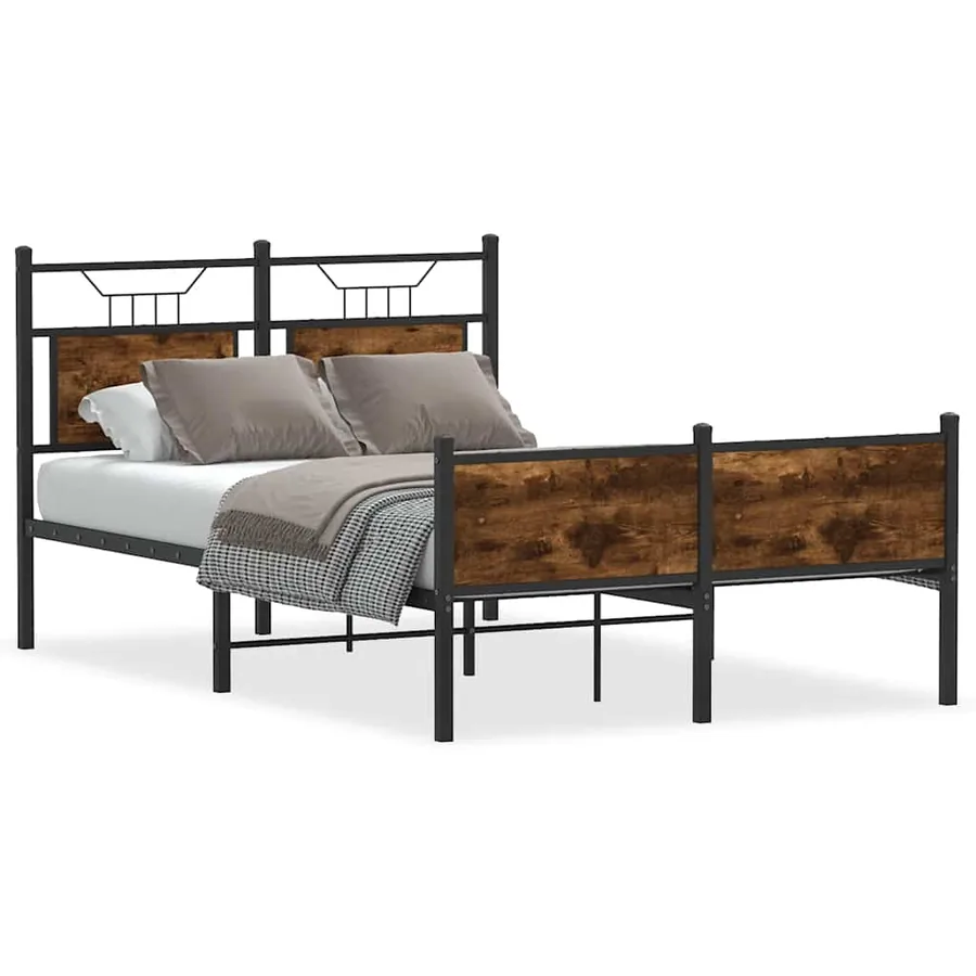 Cadre de lit sans matelas chêne fumé 120x200 cm bois ingénierie - 2