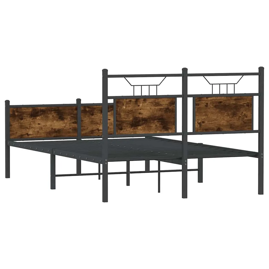 Cadre de lit sans matelas chêne fumé 120x200 cm bois ingénierie - 8