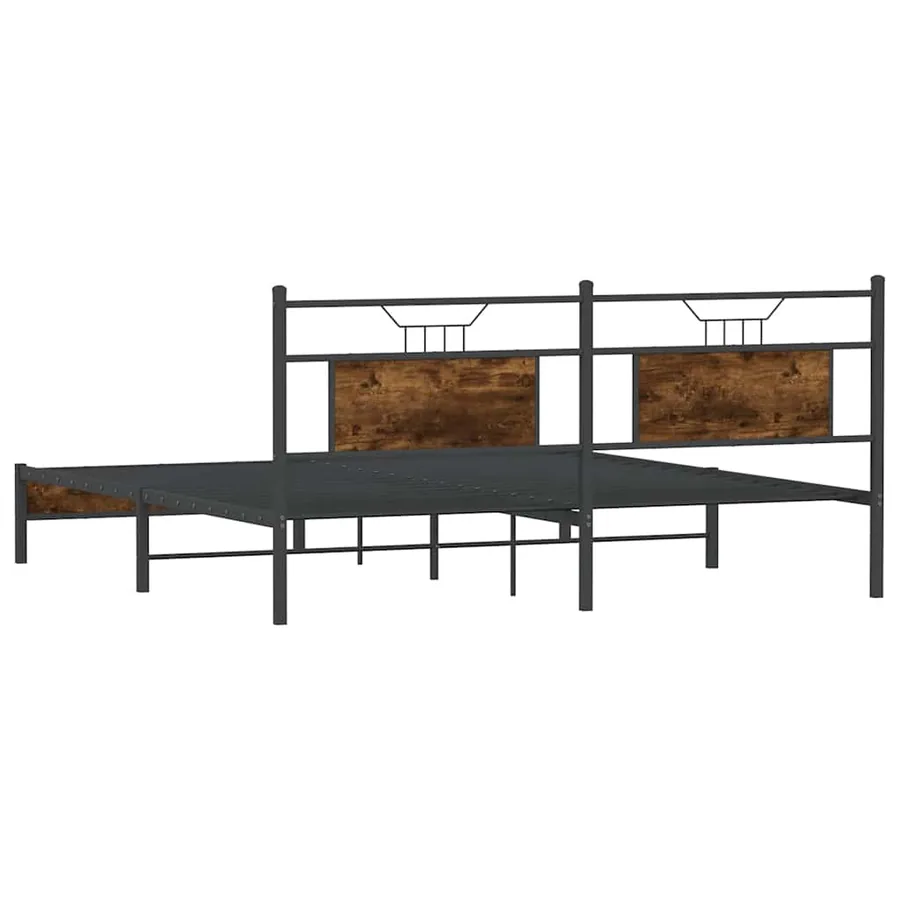 Cadre de lit sans matelas chêne fumé 183x203 cm bois ingénierie - 8