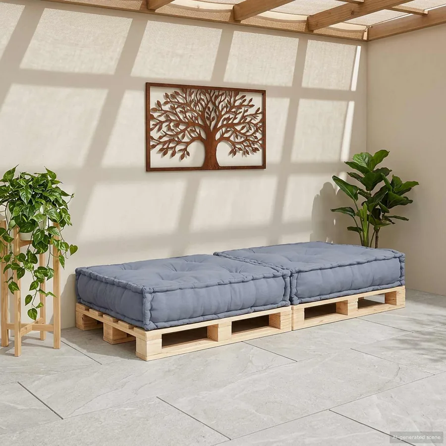 Unité de canapé modulaire Gris 70 x 70 x 36 cm Tissu - 3