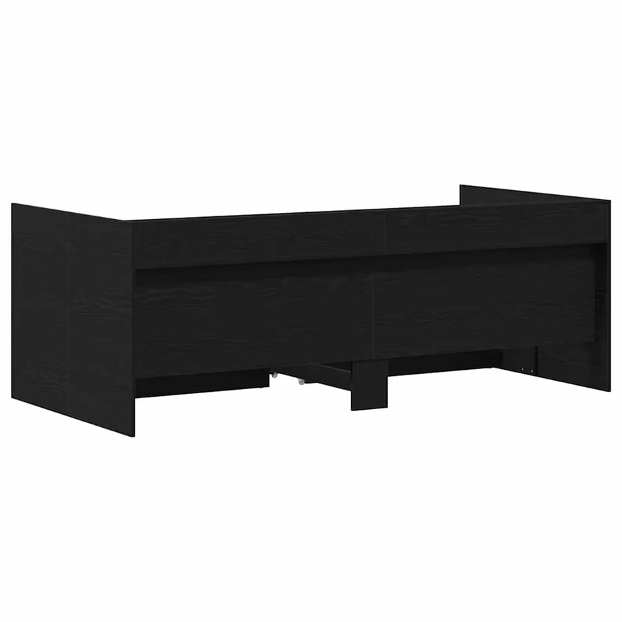 Lit d'appoint Chêne noir 90 x 200 cm Bois d'ingénierie - 6