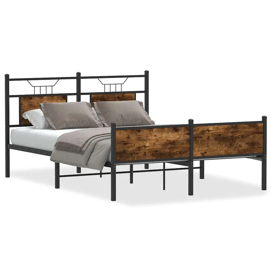 Cadre de lit sans matelas chêne fumé 140x190 cm bois ingénierie - 2