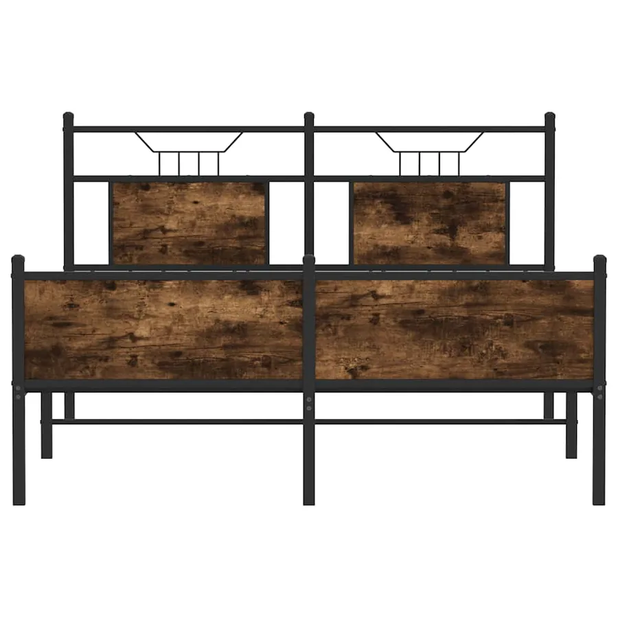 Cadre de lit sans matelas chêne fumé 140x190 cm bois ingénierie - 6