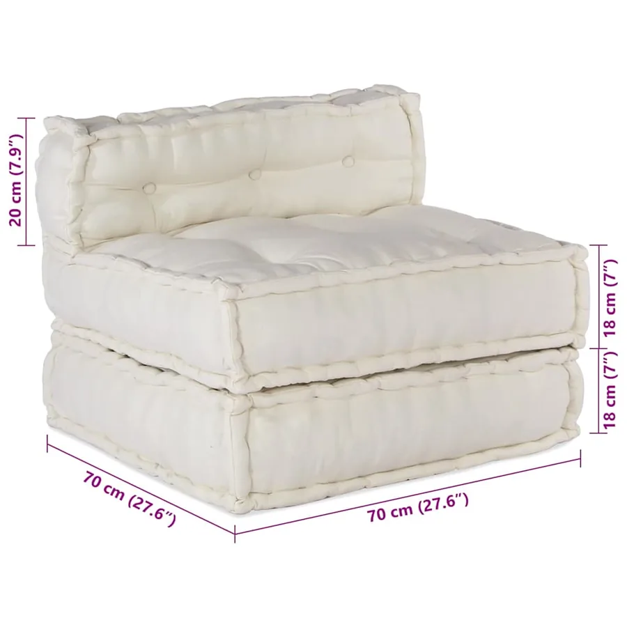 Unité de canapé modulaire 4 pcs Crème Tissu - 14
