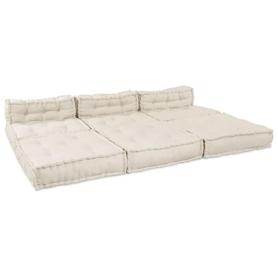 Unité de canapé modulaire 4 pcs Crème Tissu - 6