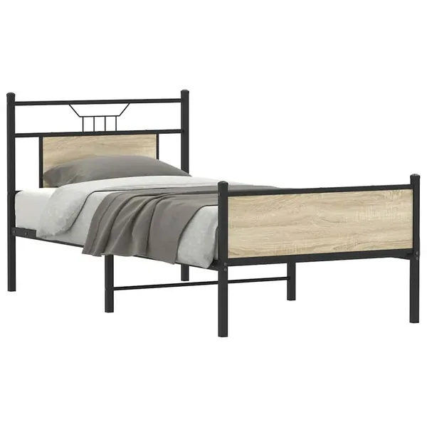 Cadre de lit sans matelas chêne sonoma 90x190 cm