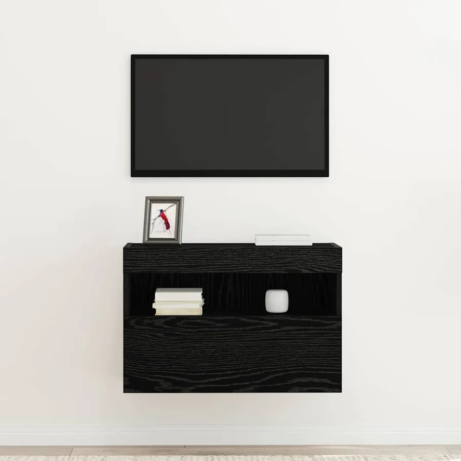 Meuble TV mural Chêne noir 60 x 30 x 40 cm Bois d'ingénierie - 5
