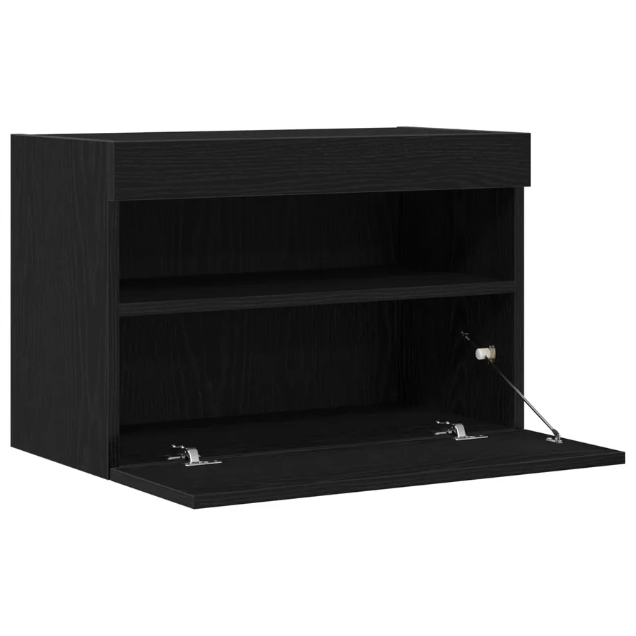 Meuble TV mural Chêne noir 60 x 30 x 40 cm Bois d'ingénierie - 7