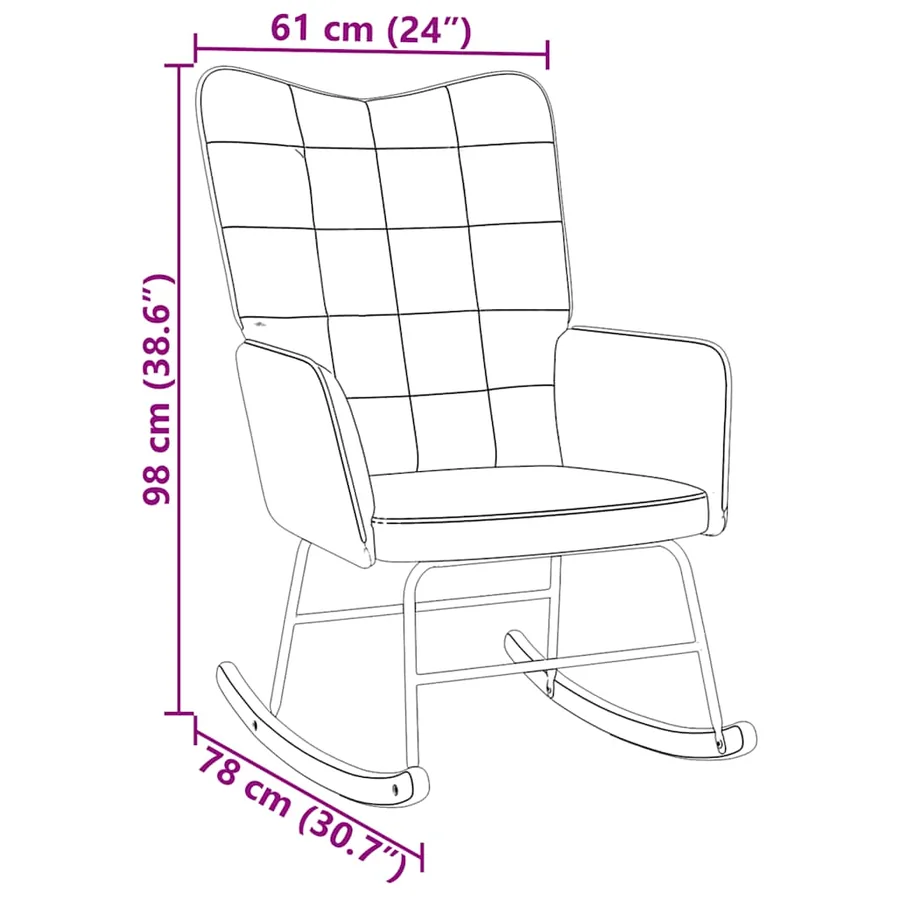 Chaise à bascule Noir Velours - 8