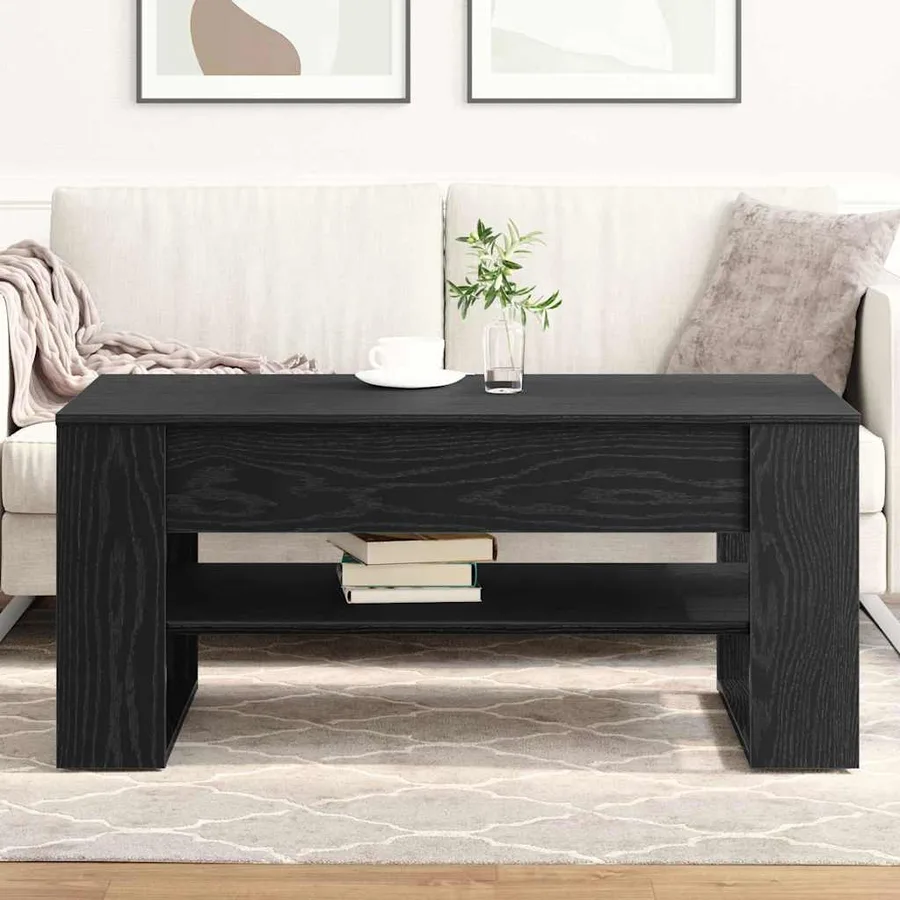 Table basse Chêne noir 102 x 55 x 45 cm Bois d'ingénierie - 4