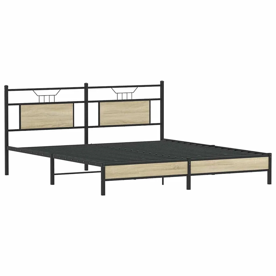 Cadre de lit sans matelas chêne sonoma 160x200 cm - 5