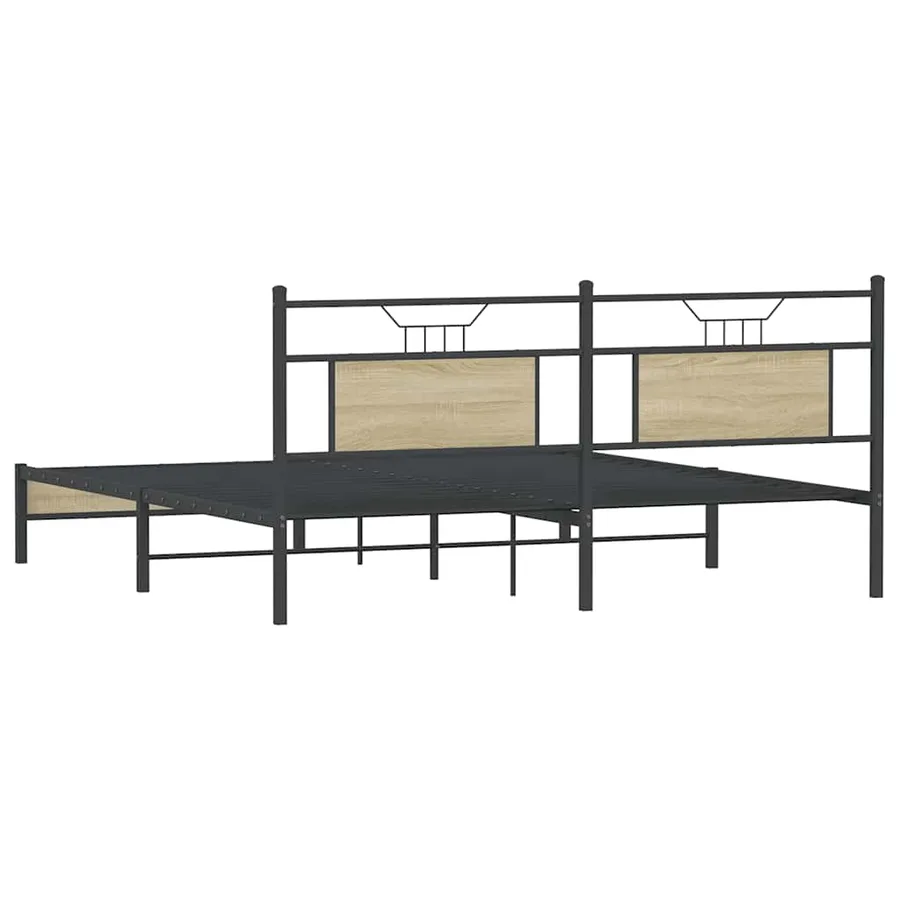 Cadre de lit sans matelas chêne sonoma 160x200 cm - 8