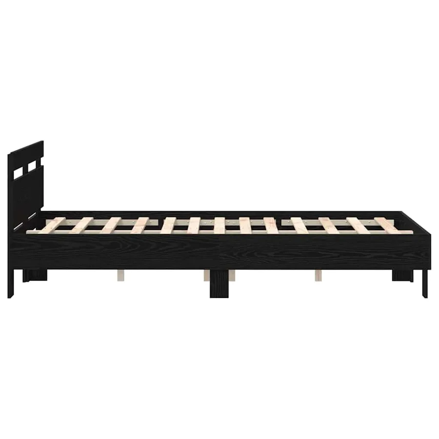 Cadre de lit avec LED Chêne noir 135 x 190 cm Bois d'ingénierie - 6