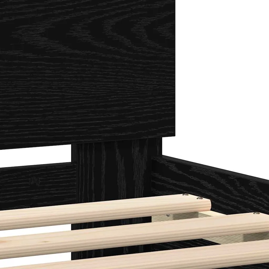 Cadre de lit avec LED Chêne noir 135 x 190 cm Bois d'ingénierie - 9